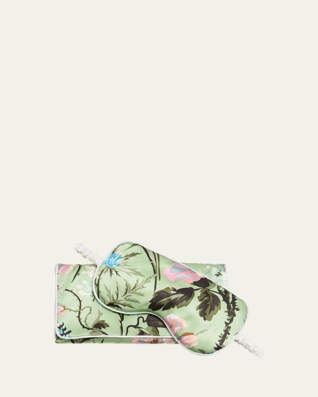 Audrey Floral-Print Silk Sleep Mask